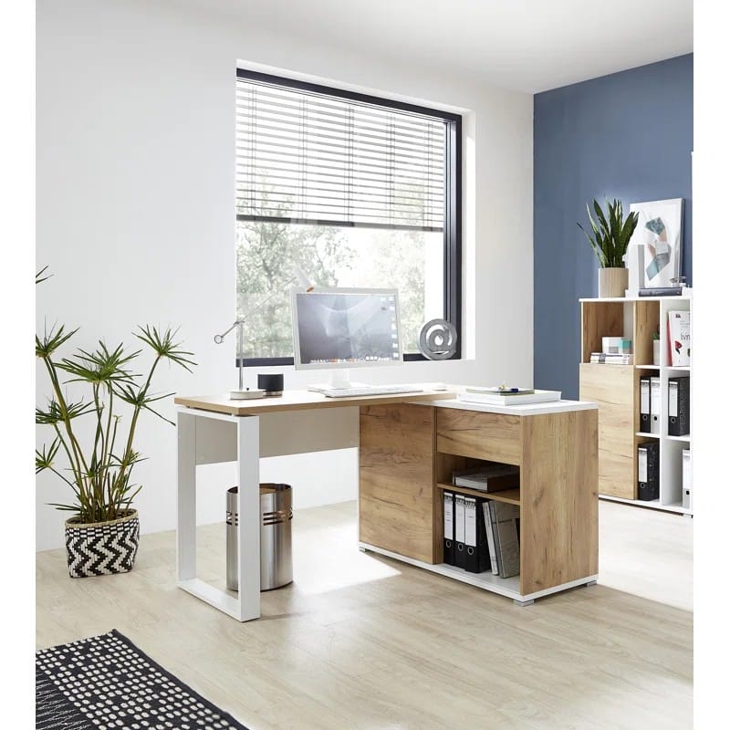 مجموعة مكتب من طاولتين على شكل حرف L