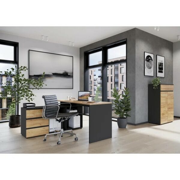 Lissabon 2 L-Shaped Desk Office Set