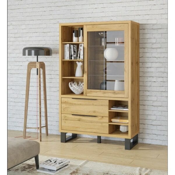 Erik 1 Door 2 Drawer Display Cabinet