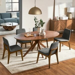 Brighton Oval Dining Table with 4 Carrie Chairs