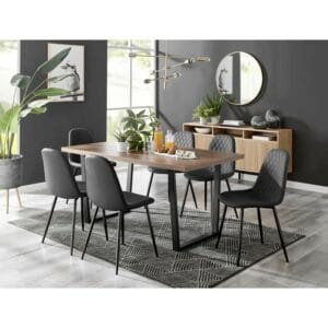 Set With 6 Luxury Faux Leather Dining Chairs