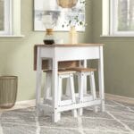 Callista drop leaf dining table with 2 stool set