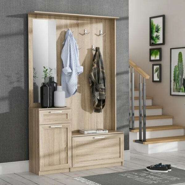 Hall Tree with Bench and Shoe Storage