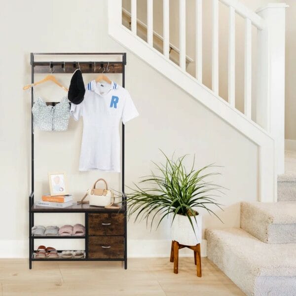 Hall Tree with Bench and Shoe Storage