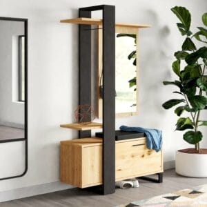 Hiorulf Hall Tree 119.8cm Wide with Bench and Shoe Storage