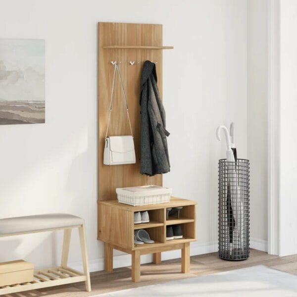 Abrihet Hall Tree 50cm Wide with Bench and Shoe Storage