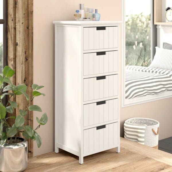 Boston Solid Wood 5 - Drawer Chest of Drawers