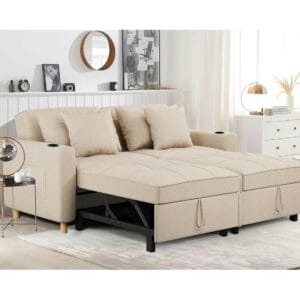 أريكة سرير مريحة 3-1 قابلة للتحويل مع مسند ظهر قابل للتعديل