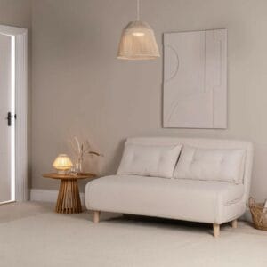 Seno Double Teddy Sprung Sofa Bed - Warm White