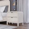 White Solid Wood Bedside Table