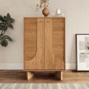 2 Door USA Oak Wooden Accent Cabinet Storage