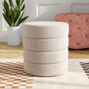 Round Solid Colour Ottoman