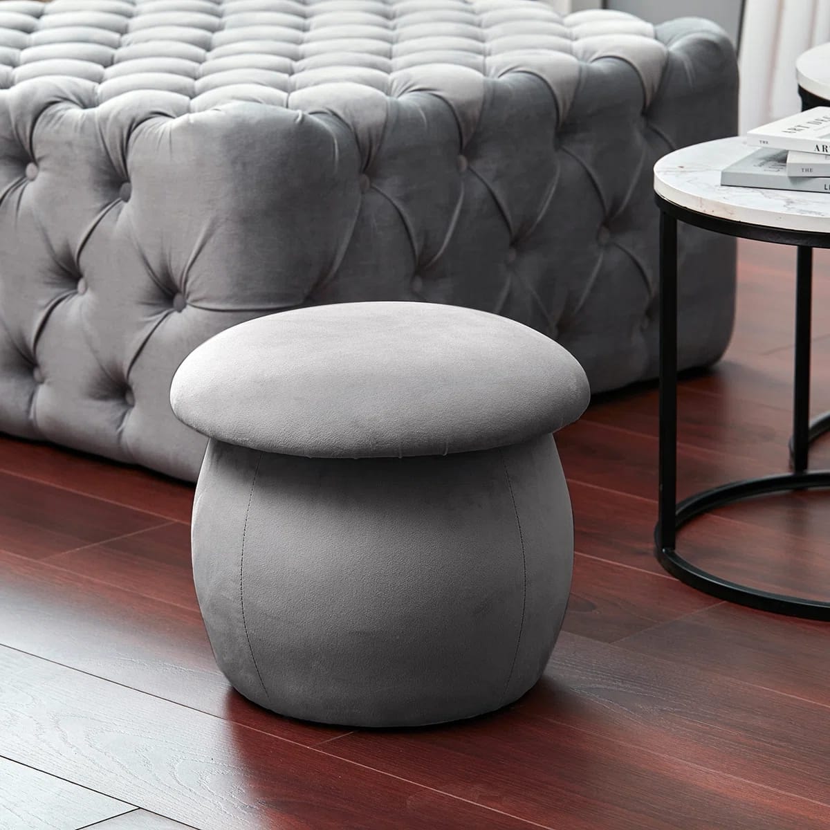 Velvet Footstool Ottoman