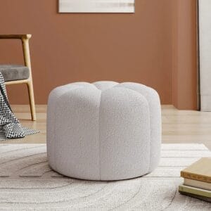 Round Solid Colour Footstool Ottoman