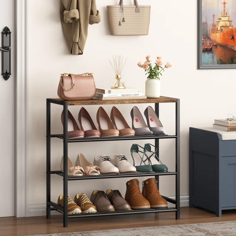 9 Pair Shoe Rack Entryway Shoe Storage