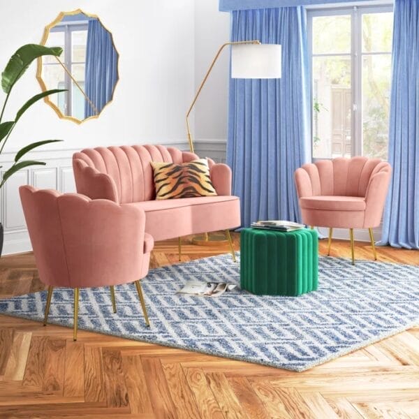 Hendrix 3 - Piece Velvet Living Room Set
