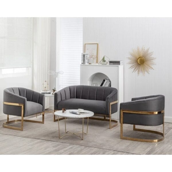 Tellico 3 - Piece Velvet Living Room Set