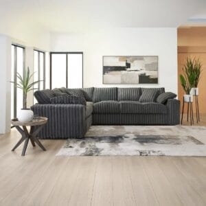 L-Shape Sectional And Accent Ottoman