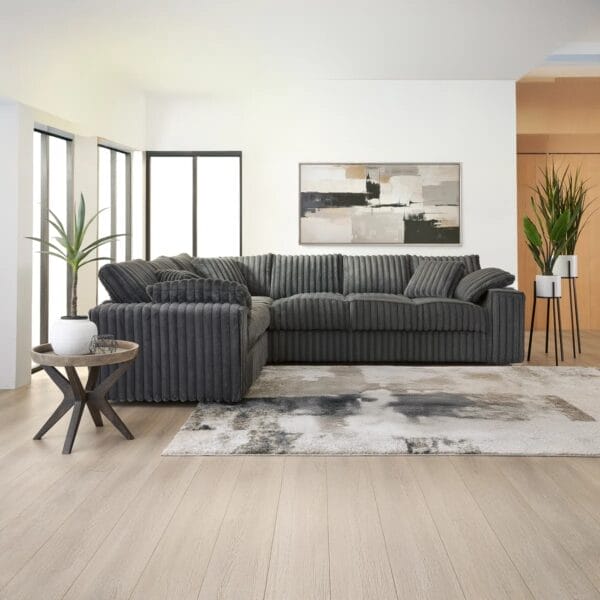 L-Shape Sectional And Accent Ottoman