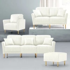Anzal 4 - Piece Velvet Living Room Set