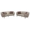 2-Piece Upholstered Curved Sofa Set Beige