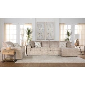 Wide Wale Corduroy Sectional Sofa Chaise with Armchair