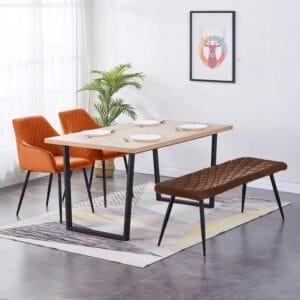 Suede Upholstered Bench