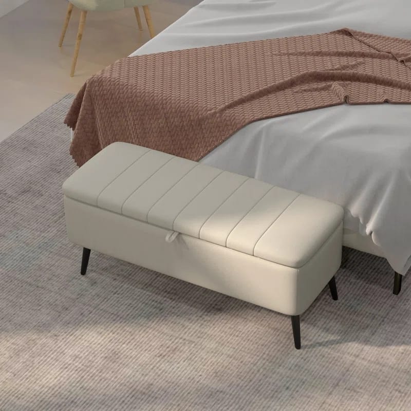 Polyester Upholstered Storage Bench