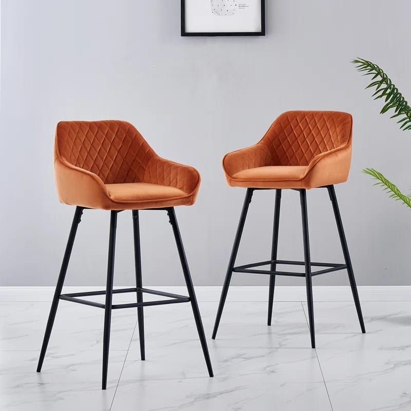 Set of 2 Bar Stool with Arm