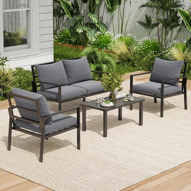4 - Person Garden Lounge Set with Cushions