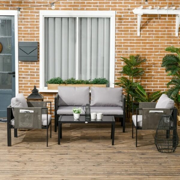 Metal 4 - Person Seating Group with Cushions