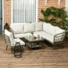Creamy Rattan Sofa Set