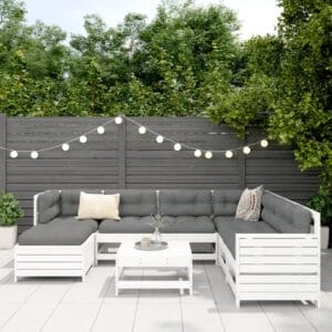 8 Piece Garden Sofa Set Solid Wood Douglas Fir