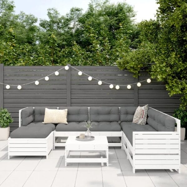 8 Piece Garden Sofa Set Solid Wood Douglas Fir