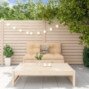 2 Piece Garden Lounge Set White Solid Wood Pine