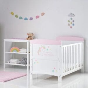 Unicorn Cot Bed 2-Piece Nursery Furniture Set