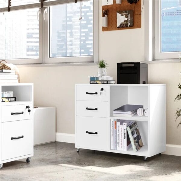 3-Drawer Mobile File Cabinet