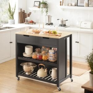 Kitchen Island and with Locking Wheels