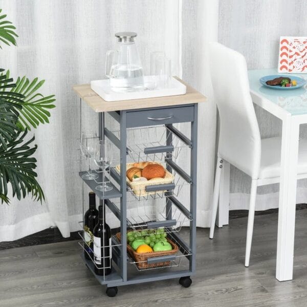 Fidole Wood Kitchen Cart