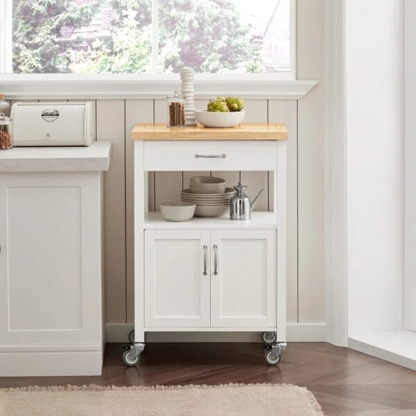 Phelan Solid Wood Top Kitchen Cart