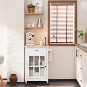 Solid Wood Top Kitchen Cart