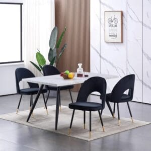 كراسي طعام مبطنة بالفيلون ليميل (طقم من 2)