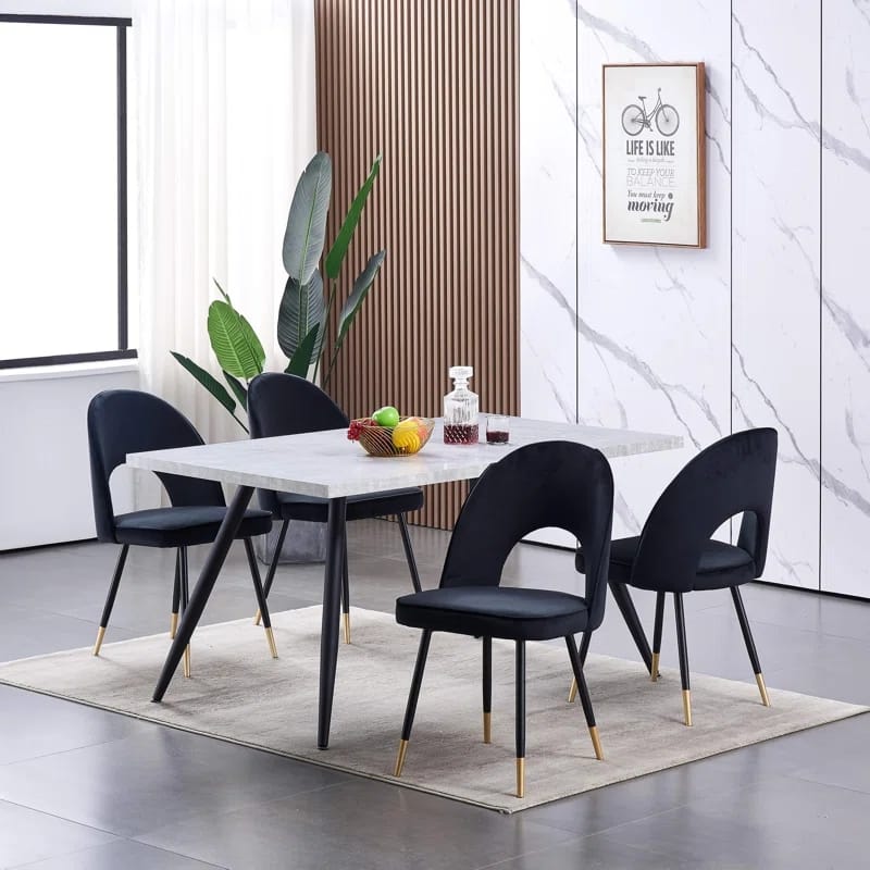 Lemelle Velvet Upholstered Dining Chairs (Set of 2)