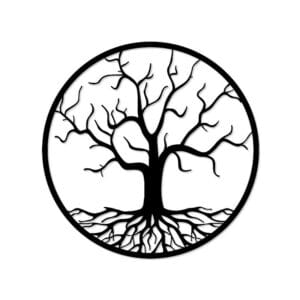 Decorative tree of life wood wall Art 80X80 cm