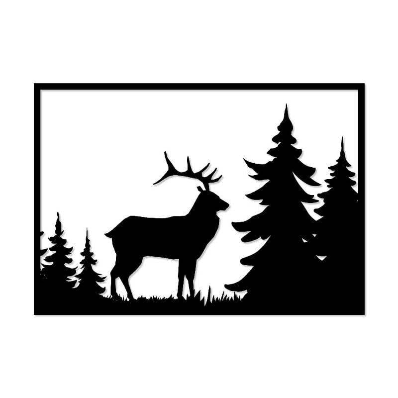 Decorative deer wood wall Art 60X80 cm
