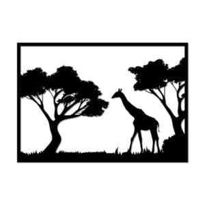 Decorative giraffe wood wall Art 60X80 cm