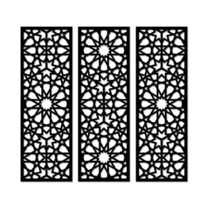 Decorative arabesque style wood wall Art 3 panels 80X80 cm