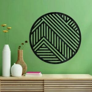 Geometric Wood Wall Art Modern wood art largeRound 80x80