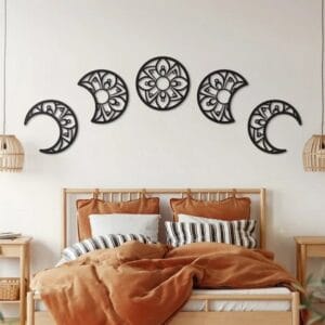 Lunation Moon Wood Wall Art - Set of 5 Each 30x30