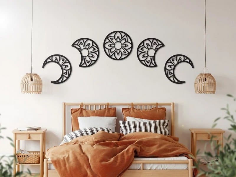 Lunation Moon Wood Wall Art - Set of 5 Each 30x30